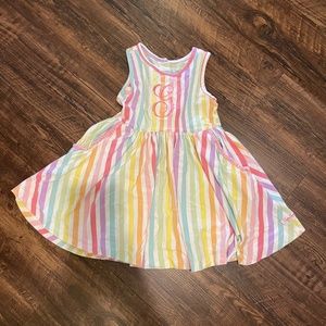 RUFFLE BUTTS - RAINBOW KNIT TWIRL DRESS **MONOGRAM G**
